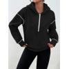 imageTrendy Queen Half Zip Pullover Cropped Hoodies for Women Y2k Cute Sweatshirts Jackets Fall Fashion 2025 Outfits ClothingBlack