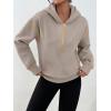 imageTrendy Queen Half Zip Pullover Cropped Hoodies for Women Y2k Cute Sweatshirts Jackets Fall Fashion 2025 Outfits ClothingCoffee Grey