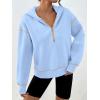 imageTrendy Queen Half Zip Pullover Cropped Hoodies for Women Y2k Cute Sweatshirts Jackets Fall Fashion 2025 Outfits ClothingSky Blue