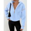 imageTrendy Queen Half Zip Pullover Cropped Hoodies for Women Y2k Cute Sweatshirts Jackets Fall Fashion 2025 Outfits ClothingSky Blue