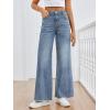 imageTrendy Queen Jeans for Women High Waisted Wide Straight Leg Stretchy Baggy Jeans Fashion Loose Denim Pants Fall 2025Haze Blue
