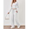 imageTrendy Queen 2 Piece Lounge Sets for Women Fall Outfits 2025 Fashion Two Piece Sweatsuits Business Casual Outfits ClothesWhite Grey