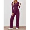 imageTrendy Queen 2 Piece Lounge Sets for Women Fall Outfits 2025 Fashion Two Piece Sweatsuits Business Casual Outfits ClothesWine Purple