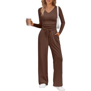 imageTrendy Queen 2 Piece Lounge Sets for Women Fall Outfits 2025 Fashion Two Piece Sweatsuits Business Casual Outfits ClothesCocoa