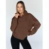 imageTrendy Queen Womens Sweatshirts Quarter Half Zip Pullover Oversized Hoodies Fall Fashion 2025 Winter Fleece Jackets SweatersBrown