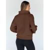 imageTrendy Queen Womens Sweatshirts Quarter Half Zip Pullover Oversized Hoodies Fall Fashion 2025 Winter Fleece Jackets SweatersBrown
