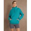 imageTrendy Queen Womens Sweatshirts Quarter Half Zip Pullover Oversized Hoodies Fall Fashion 2025 Winter Fleece Jackets SweatersGreenblue