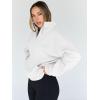 imageTrendy Queen Womens Sweatshirts Quarter Half Zip Pullover Oversized Hoodies Fall Fashion 2025 Winter Fleece Jackets SweatersWhite