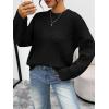 imageTrendy Queen Oversized Cable Knit Sweaters for Women Trendy 2025 Fall Fashion Outfits Pullover Crewneck Sweaters TopsBlack