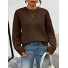 imageTrendy Queen Oversized Cable Knit Sweaters for Women Trendy 2025 Fall Fashion Outfits Pullover Crewneck Sweaters TopsCoffee Brown