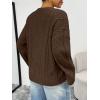imageTrendy Queen Oversized Cable Knit Sweaters for Women Trendy 2025 Fall Fashion Outfits Pullover Crewneck Sweaters TopsCoffee Brown