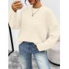 imageTrendy Queen Oversized Cable Knit Sweaters for Women Trendy 2025 Fall Fashion Outfits Pullover Crewneck Sweaters TopsCream