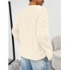 imageTrendy Queen Oversized Cable Knit Sweaters for Women Trendy 2025 Fall Fashion Outfits Pullover Crewneck Sweaters TopsCream
