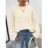 imageTrendy Queen Oversized Cable Knit Sweaters for Women Trendy 2025 Fall Fashion Outfits Pullover Crewneck Sweaters TopsCream