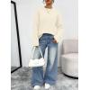 imageTrendy Queen Oversized Cable Knit Sweaters for Women Trendy 2025 Fall Fashion Outfits Pullover Crewneck Sweaters TopsCream