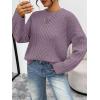 imageTrendy Queen Oversized Cable Knit Sweaters for Women Trendy 2025 Fall Fashion Outfits Pullover Crewneck Sweaters TopsMauve Taupe