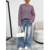 imageTrendy Queen Oversized Cable Knit Sweaters for Women Trendy 2025 Fall Fashion Outfits Pullover Crewneck Sweaters TopsMauve Taupe