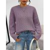 imageTrendy Queen Oversized Cable Knit Sweaters for Women Trendy 2025 Fall Fashion Outfits Pullover Crewneck Sweaters TopsMauve Taupe