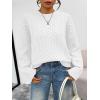 imageTrendy Queen Oversized Cable Knit Sweaters for Women Trendy 2025 Fall Fashion Outfits Pullover Crewneck Sweaters TopsWhite