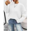 imageTrendy Queen Oversized Cable Knit Sweaters for Women Trendy 2025 Fall Fashion Outfits Pullover Crewneck Sweaters TopsWhite