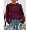 imageTrendy Queen Oversized Cable Knit Sweaters for Women Trendy 2025 Fall Fashion Outfits Pullover Crewneck Sweaters TopsWine Red