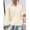 imageTrendy Queen V Neck Oversized Cable Knit Sweaters for Women Trendy 2025 Fall Fashion Outfits Clothes Winter ClothingBeige