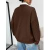 imageTrendy Queen V Neck Oversized Cable Knit Sweaters for Women Trendy 2025 Fall Fashion Outfits Clothes Winter ClothingBrown