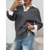 imageTrendy Queen V Neck Oversized Cable Knit Sweaters for Women Trendy 2025 Fall Fashion Outfits Clothes Winter ClothingDarkgrey