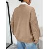 imageTrendy Queen V Neck Oversized Cable Knit Sweaters for Women Trendy 2025 Fall Fashion Outfits Clothes Winter ClothingKhaki