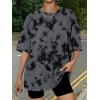 imageTrendy Queen Womens Oversized Summer T Shirts Plus Size Batwing Cute Casual Tops Short Sleeves Fashion Workout ClothesGrey Tie Dye