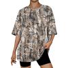 imageTrendy Queen Womens Oversized Summer T Shirts Plus Size Batwing Cute Casual Tops Short Sleeves Fashion Workout ClothesCamo Brown