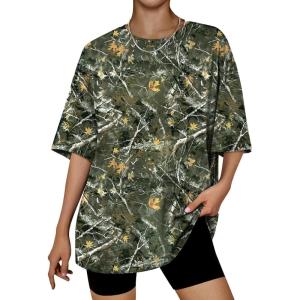 imageTrendy Queen Womens Oversized Summer T Shirts Plus Size Batwing Cute Casual Tops Short Sleeves Fashion Workout ClothesCamo Green