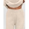 imageTrendy Queen Chunky Cable Knit Sweater Sets For Women 2 Piece Lounge Matching Winter Fall Outfits Casual Comfrt ClothingBeige
