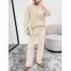 imageTrendy Queen Chunky Cable Knit Sweater Sets For Women 2 Piece Lounge Matching Winter Fall Outfits Casual Comfrt ClothingBeige