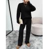 imageTrendy Queen Chunky Cable Knit Sweater Sets For Women 2 Piece Lounge Matching Winter Fall Outfits Casual Comfrt ClothingBlack