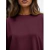 imageTrendy Queen Womens Oversized Long Sleeve T Shirts 2025 Basic Crewneck Tee Fall Tops Casual Workout Y2K ClothesBurgundy
