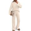 imageTrendy Queen Chunky Cable Knit Sweater Sets For Women 2 Piece Lounge Matching Winter Fall Outfits Casual Comfrt ClothingBeige
