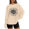 imageTrendy Queen Womens Oversized Long Sleeve T Shirts 2025 Basic Crewneck Tee Fall Tops Casual Workout Y2K ClothesSunflower Apricot