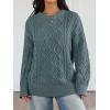 imageTrendy Queen Womens Oversized Cable Knit Crewneck Sweaters Cozy Winter ClothesDark Sage