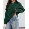 imageTrendy Queen Womens Oversized Cable Knit Crewneck Sweaters Cozy Winter ClothesGreen