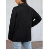 imageTrendy Queen Womens Oversized Cable Knit Quarter Zip Up Pullover Sweaters 2025Black