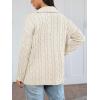 imageTrendy Queen Womens Oversized Cable Knit Quarter Zip Up Pullover Sweaters 2025Cream