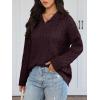 imageTrendy Queen Womens Oversized Cable Knit Quarter Zip Up Pullover Sweaters 2025Wine