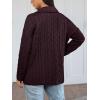 imageTrendy Queen Womens Oversized Cable Knit Quarter Zip Up Pullover Sweaters 2025Wine