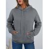 imageTrendy Queen Womens Winter Fleece Sherpa Lined Hoodie Casual Warm Pullover Hooded SweatshirtDark Grey