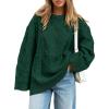 imageTrendy Queen Womens Oversized Cable Knit Crewneck Sweaters Cozy Winter ClothesGreen