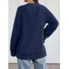 imageTrendy Queen Womens Oversized Cable Knit Crewneck Sweaters Cozy Winter ClothesNavy Blue