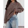 imageTrendy Queen Womens Oversized Cable Knit Crewneck Sweaters Cozy Winter ClothesNutmeg