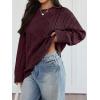 imageTrendy Queen Womens Oversized Cable Knit Crewneck Sweaters Cozy Winter ClothesWine