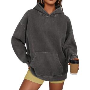 imageTrendy Queen Oversized Hoodies for Women Acid Wash Sweatshirt Cute Pullover Fall Winter Long Sleeve ShirtsGrey